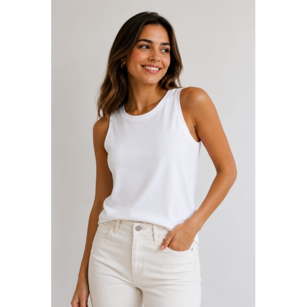 Blusa sin manga Blanca