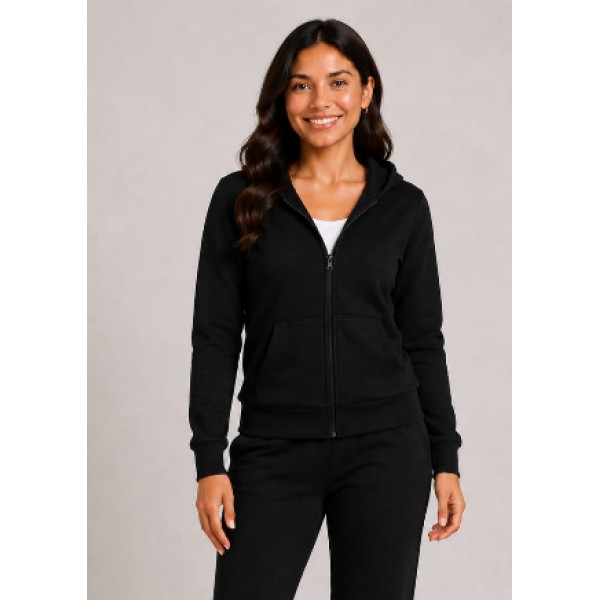 Sudadero NEGRO zipper y capuchón
