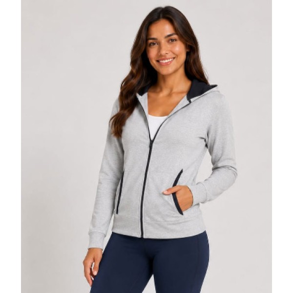 Chumpa GRIS con zipper y gorro 