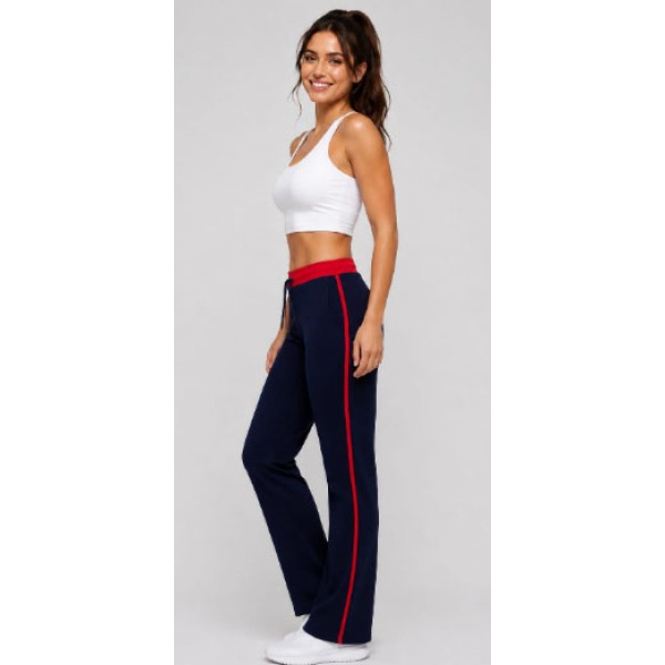 Pantalón AZUL pretina combinada Dama.