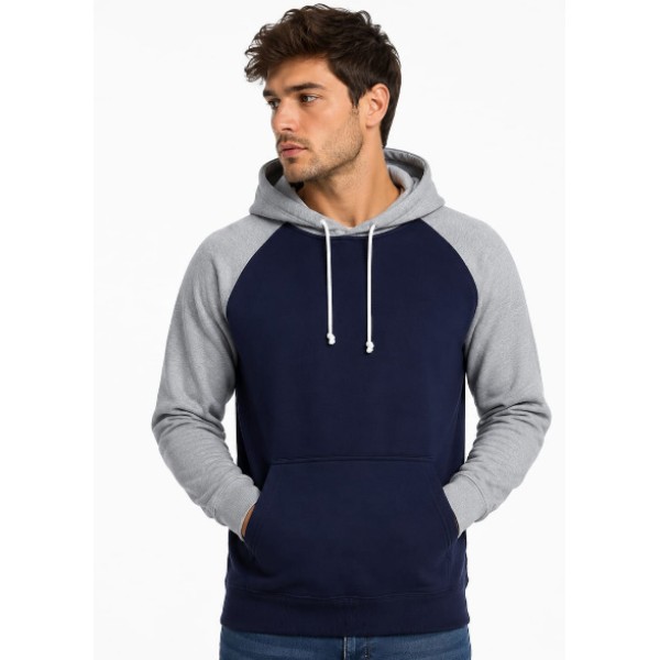 Sudadero AZUL Y GRIS con capuchón 