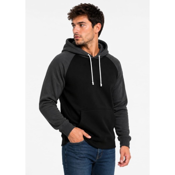 Sudadero Negro y Oxford con capuchón
