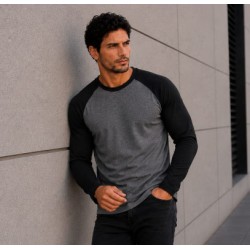 T-Shirt Oxford y Negro manga larga