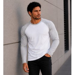 T-shirt Blanco y Gris  manga larga