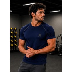 T-Shirt AZUL MARINO deportiva manga corta