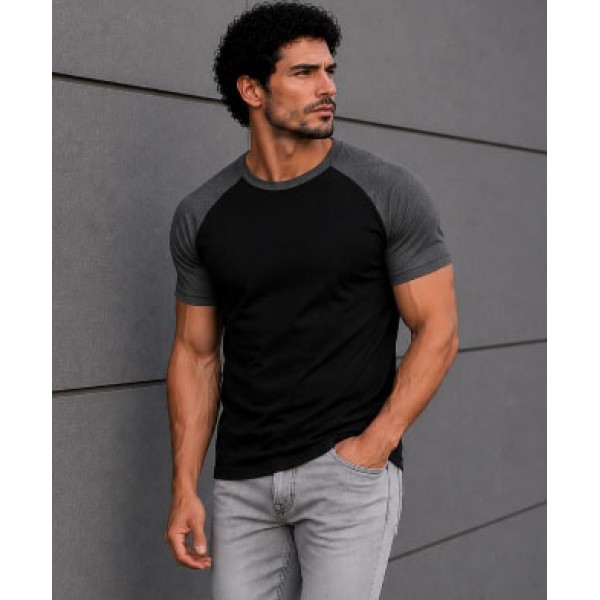 T-shirt NEGRA y GRIS manga corta 