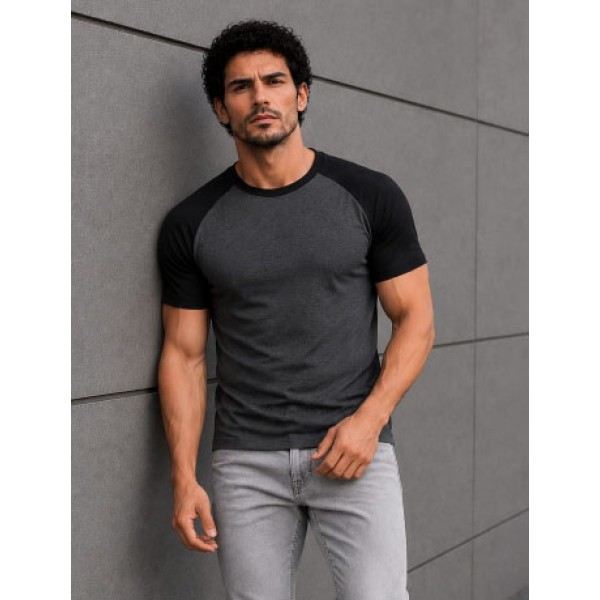 T-Shirt Oxford y Negro manga corta 