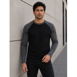 T-Shirt NEGRA Y GRIS manga larga 
