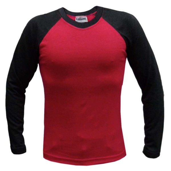 T-Shirt ROJA Y NEGRA manga larga combinada Caballero