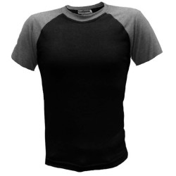 T-shirt NEGRA y GRIS manga corta ranglán