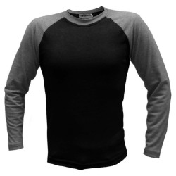 T-Shirt NEGRA Y GRIS manga larga combinada Caballero