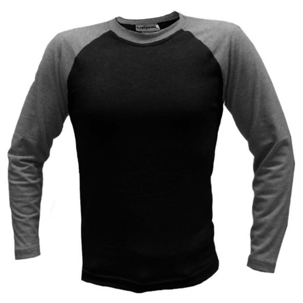 T-Shirt NEGRA Y GRIS manga larga combinada Caballero