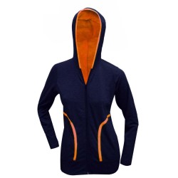 Chumpa AZUL con zipper y gorro Dama