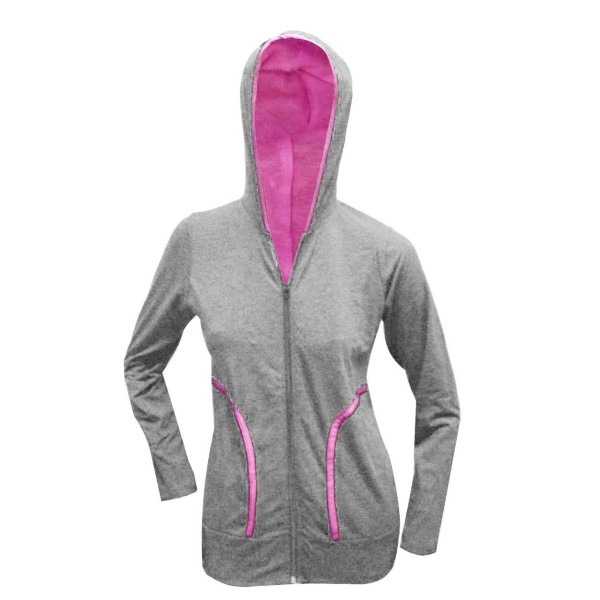 Chumpa GRIS con zipper y gorro Dama