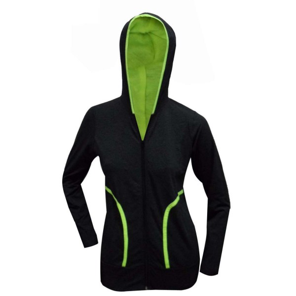 Chumpa NEGRA con zipper y gorro Dama