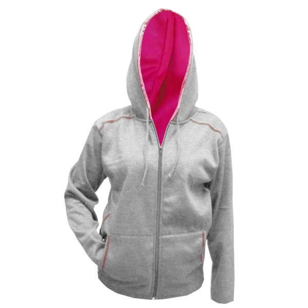 Sudadero GRIS zipper y capuchón combinado