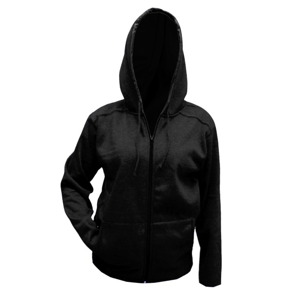 Sudadero NEGRO zipper y capuchón Dama