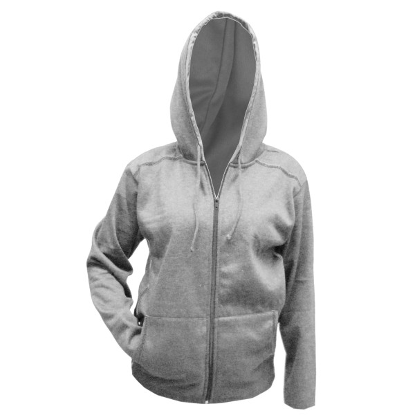 Sudadero zipper GRIS  y capuchón Dama